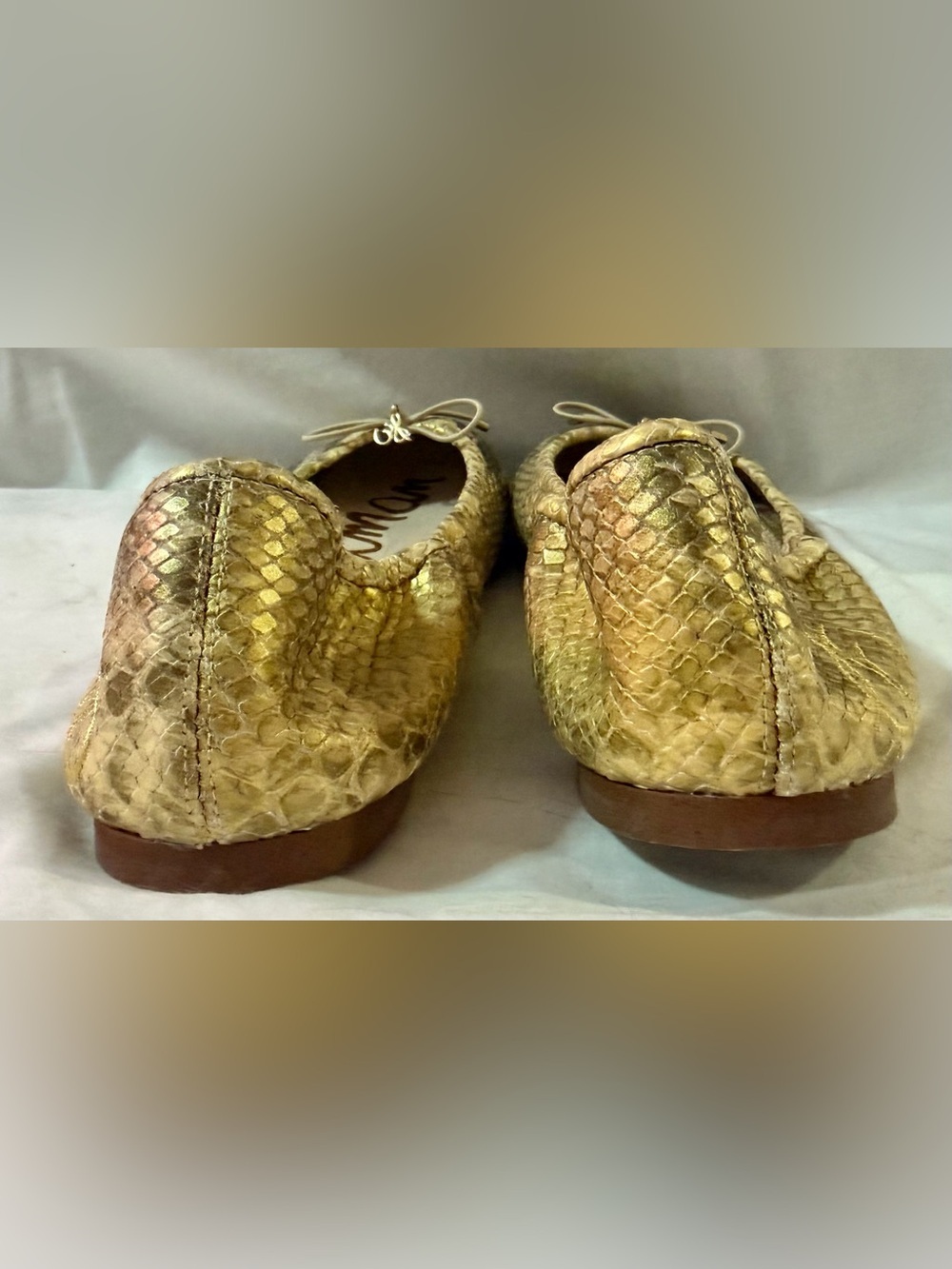 Sam Edelman Wm's Ballet Flat Sz 7 Leather Lined Python Print Felicia Comfort - Picture 5 of 7
